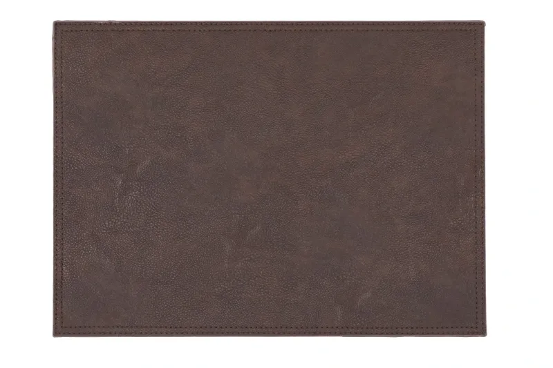 Tovaglietta Finta Pelle con Ricamo 33x45 cm Marrone Scuro - Tirolix