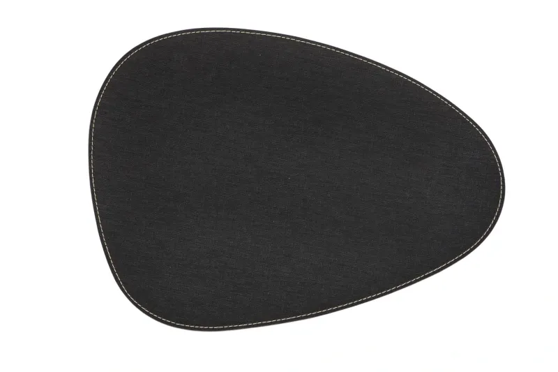 Tovaglietta Ovale Bordi Ricamati 32x42 cm Nero - Tirolix