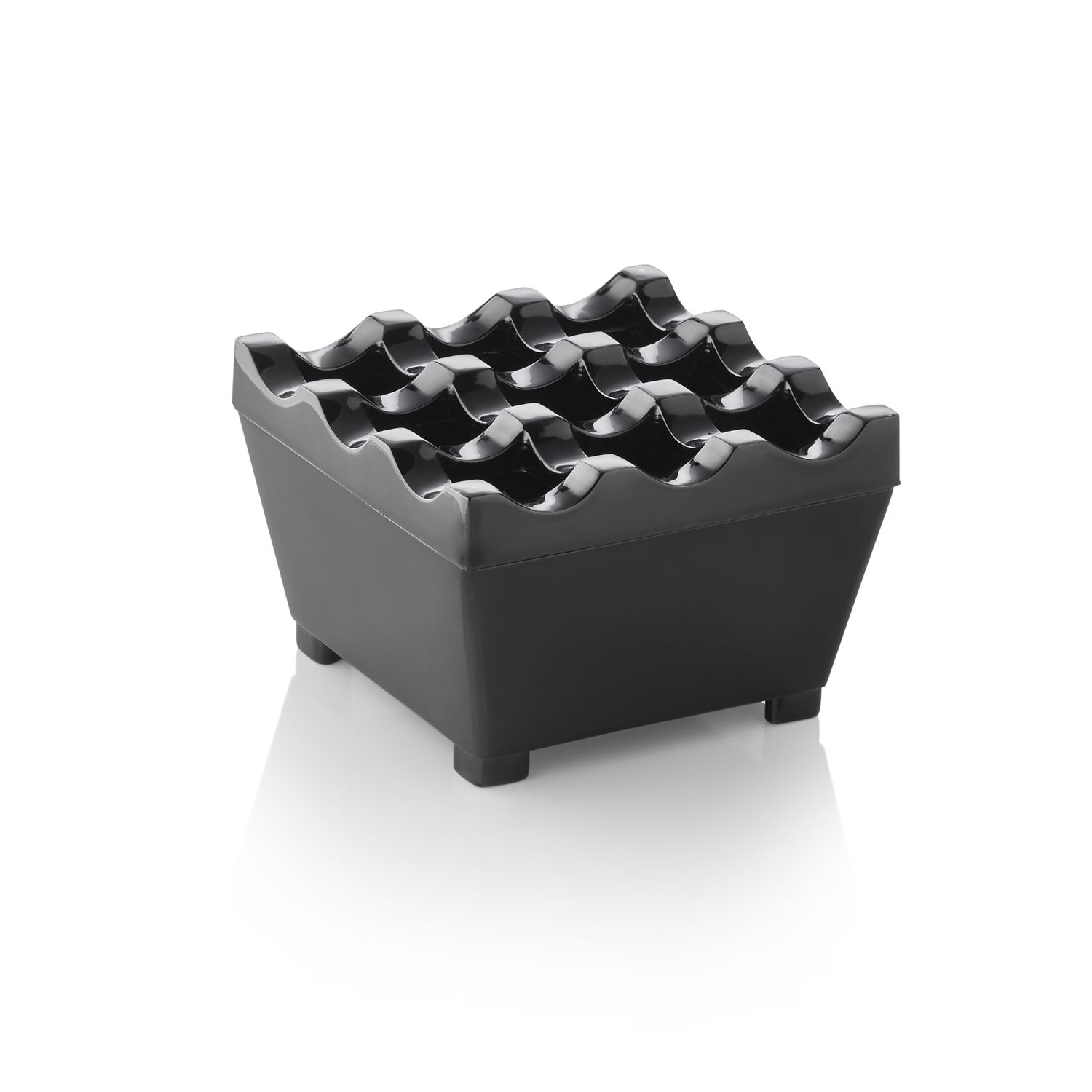 Tirolix - Posacenere antivento 7,5 x 7,5 cm Nero