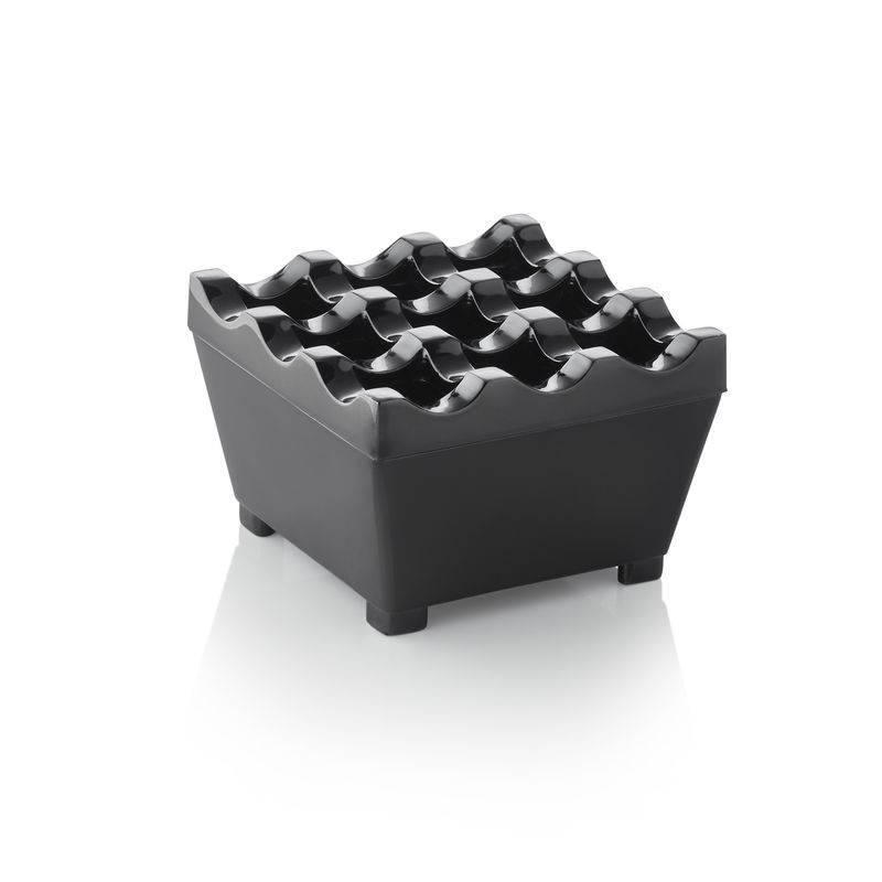 Tirolix - Posacenere antivento 7,5 x 7,5 cm Nero