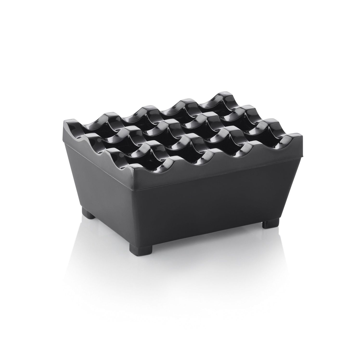 Tirolix - Posacenere antivento 9,5 x 7,5 cm Nero