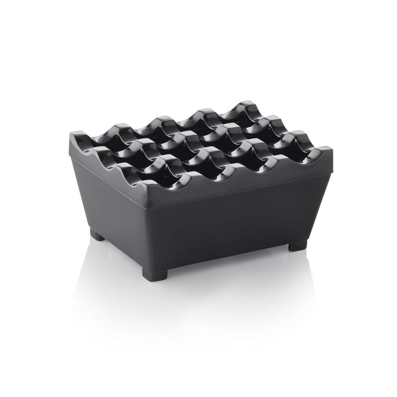 Tirolix - Posacenere antivento 9,5 x 7,5 cm Nero