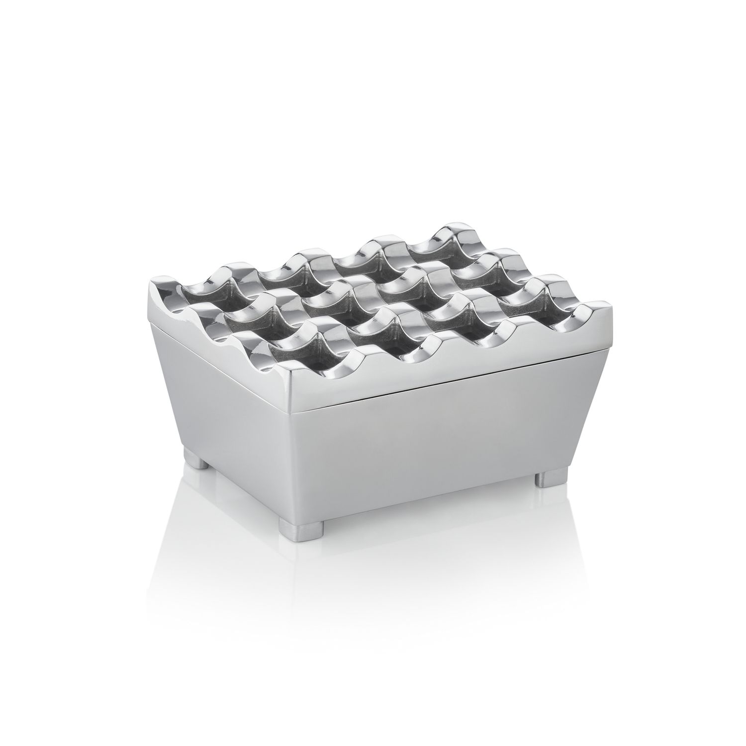 Tirolix - Posacenere antivento 9,5 x 7,5 cm Argento