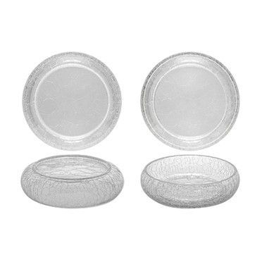 Tirolix - Piatto Piano/Fondo Gourmet Reversibile 24 x 6,5 cm Crackle