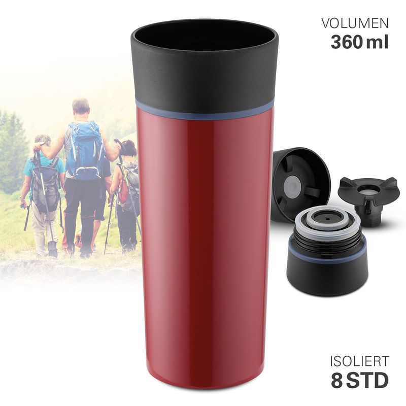 Thermos isolato sottovuoto 360 ml Rosso - Weis