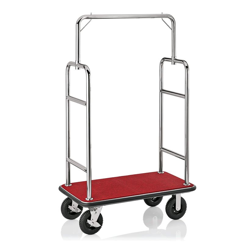 Tirolix - Carrello portabagagli 112 x 60 x 185 cm Rosso/Argento Transit