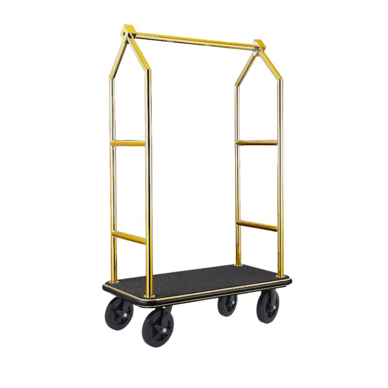 Tirolix - Carrello portabagagli 112 x 65 x 190 cm Nero/Oro Voyager