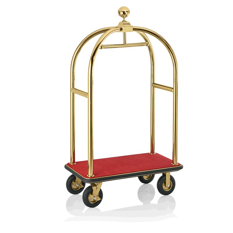 Tirolix - Carrello portabagagli 112 x 60 x 190 cm Rosso/Oro Drift