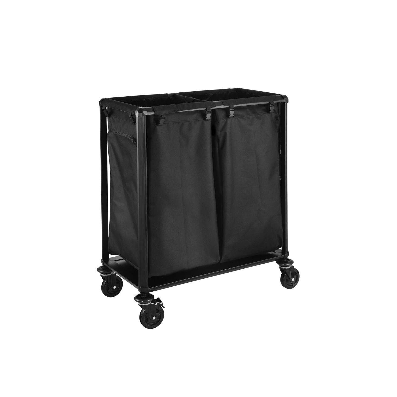 Tirolix - Carrello portabiancheria doppio 70 x 60 cm Nero