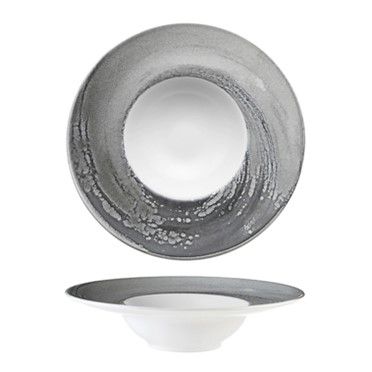 Tirolix - Piatto Pasta 25 cm Vortice Grigio