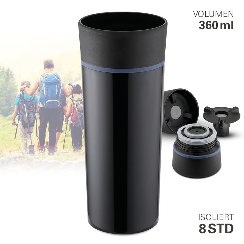 Thermos isolato sottovuoto 360 ml Nero - Weis