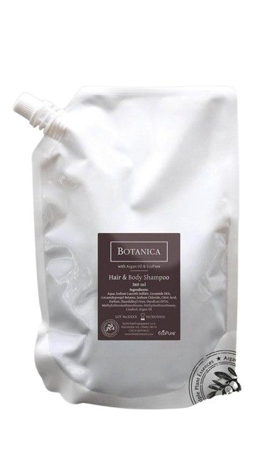 Tirolix - Busta di ricarica di shampoo per capelli e corpo 360 ml Botanica