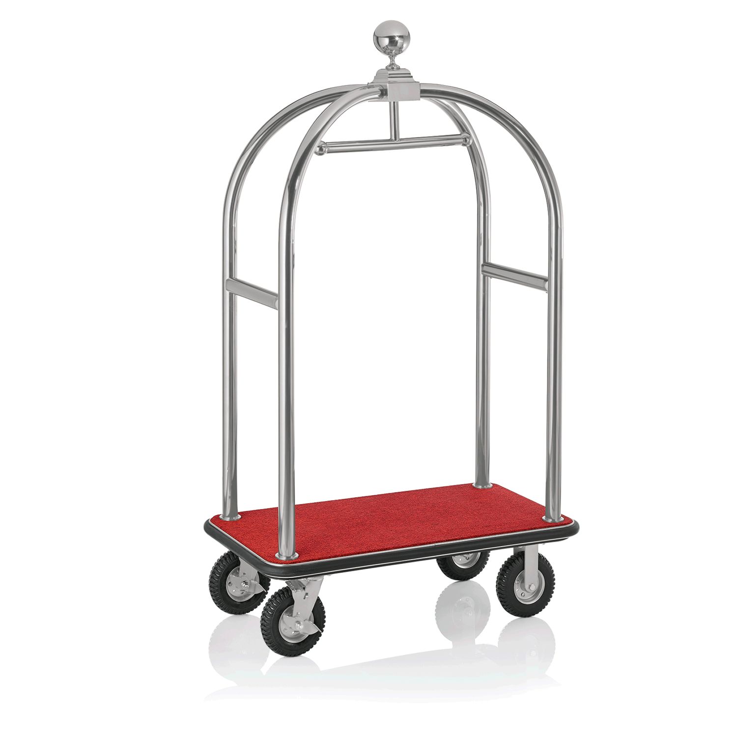 Tirolix - Carrello portabagagli 112 x 60 x 190 cm Rosso/Argento Drift