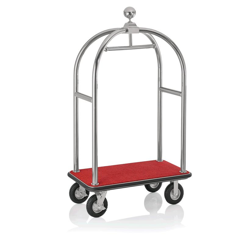 Tirolix - Carrello portabagagli 112 x 60 x 190 cm Rosso/Argento Drift