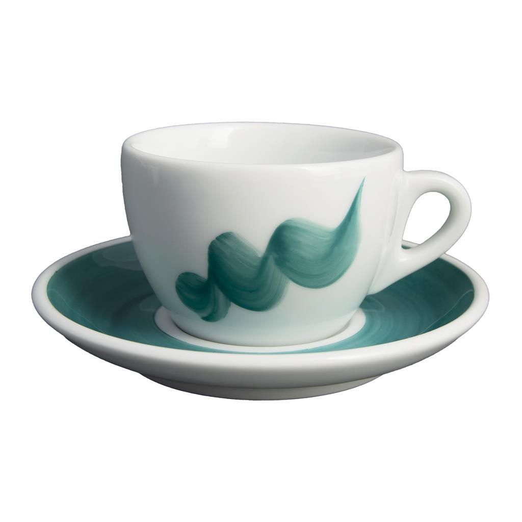 Tazza Cappuccino Con Piatto 15 cl Onda Verde Verona - Ancap