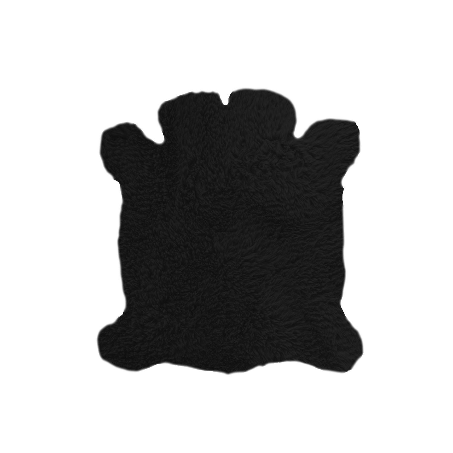 Tappeto in pelle di pecora 35 x 40 cm Nero - Tirolix