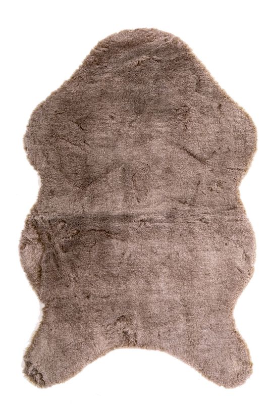 Tappeto in pelliccia di coniglio 60 x 90 cm Taupe - Tirolix