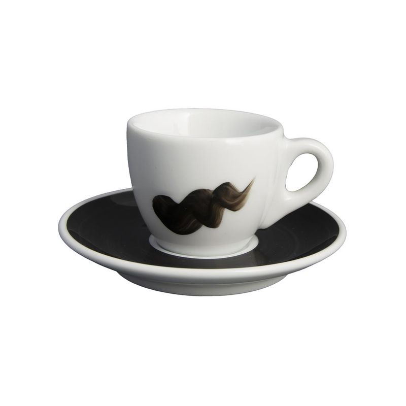 Tazza Caffè Con Piatto 8 cl Onda Nero Verona - Ancap