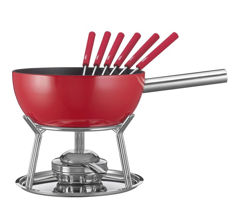 Spring - Set di fonduta rosso 23 cm Aluminium Induktion