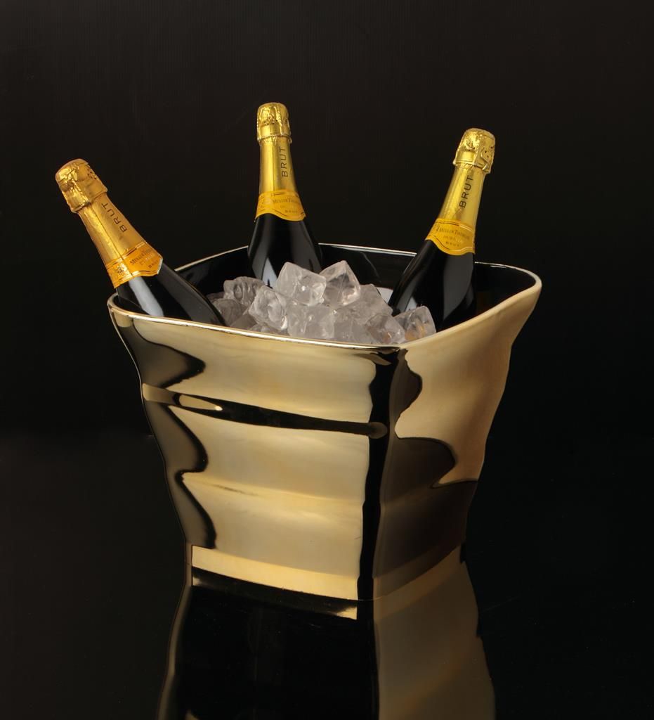 Spumantiera Royal 4 Bottiglie 33 x 33 cm Oro Buffet - Mc