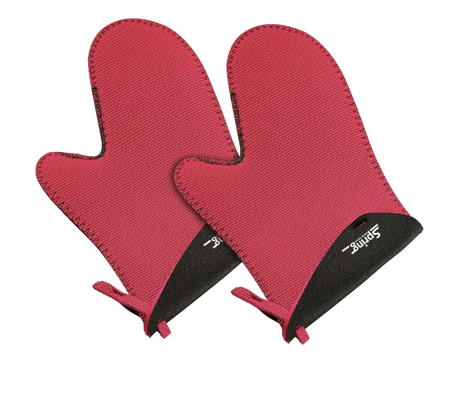 Spring - Guanto da cucina corto rosso/nero 23 x 15 cm Spring Grips