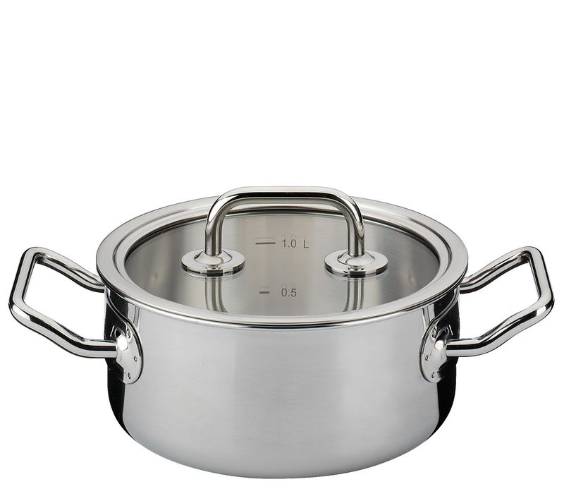 Spring - Pentola bassa con coperchio in vetro 20 cm Brigade Basic