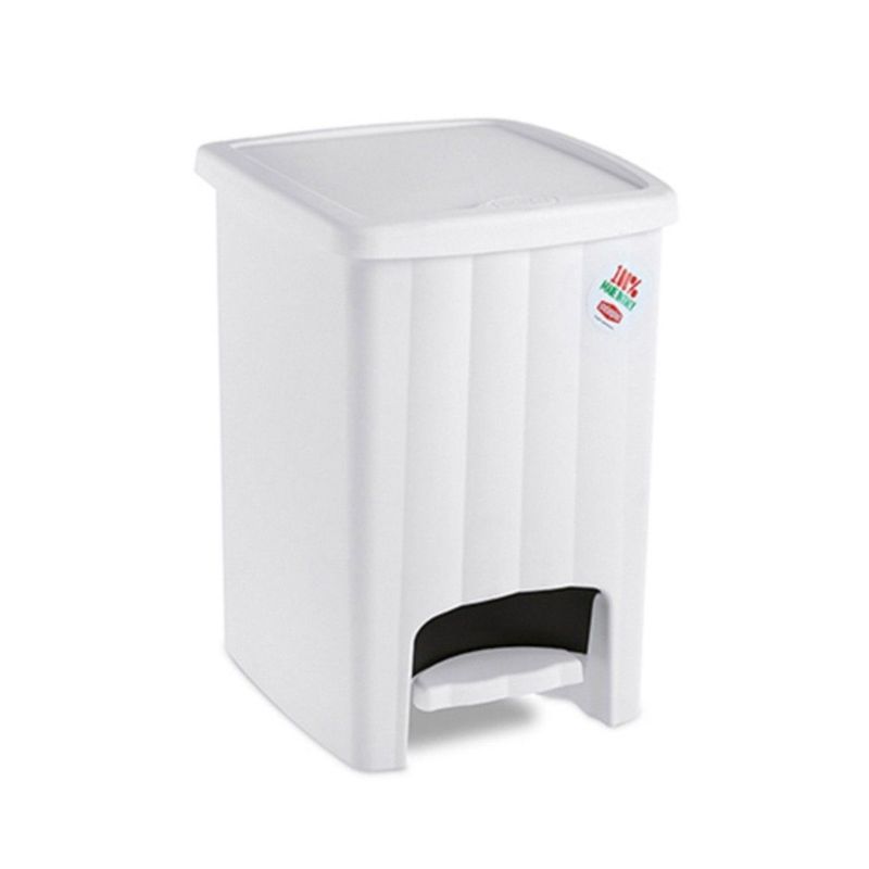 Stefanplast - Pattumiera quadrata 20 l Bianco Margherita