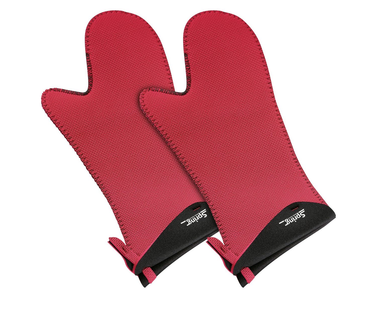 Spring - Guanto da cucina lungo nero/rosso 33 x 15 cm Spring Grips