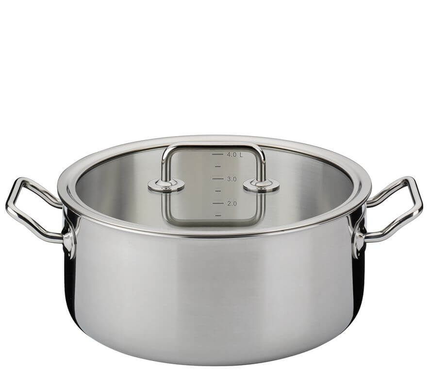 Spring - Pentola bassa con coperchio in vetro 24 cm Brigade Basic