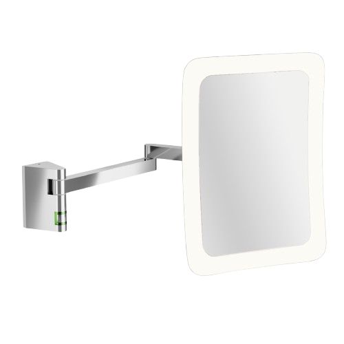 Specchio quadrato illuminato con braccio doppio Led Vision 180 x 240 mm - Aliseo
