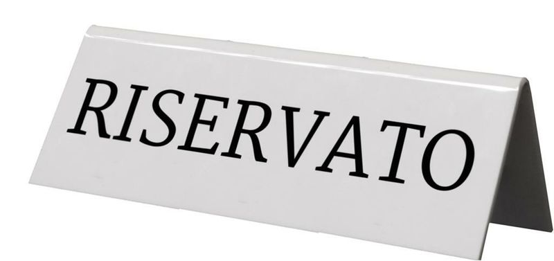 Set 5 Segnatavolo Riservato 5 x 10 cm Bianco - Securit