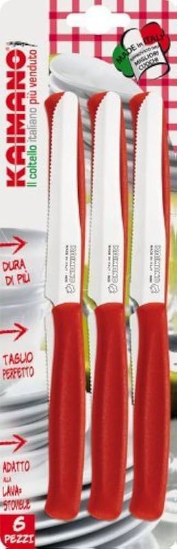 Set 6 Coltello Tavola Rosso Dinamik - Kaimano