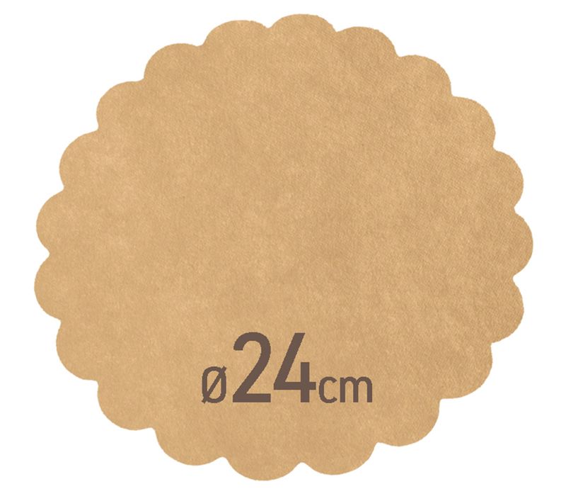 Set 2000 Carta fritto tonda in paglia 80 gms 24 cm - Byo