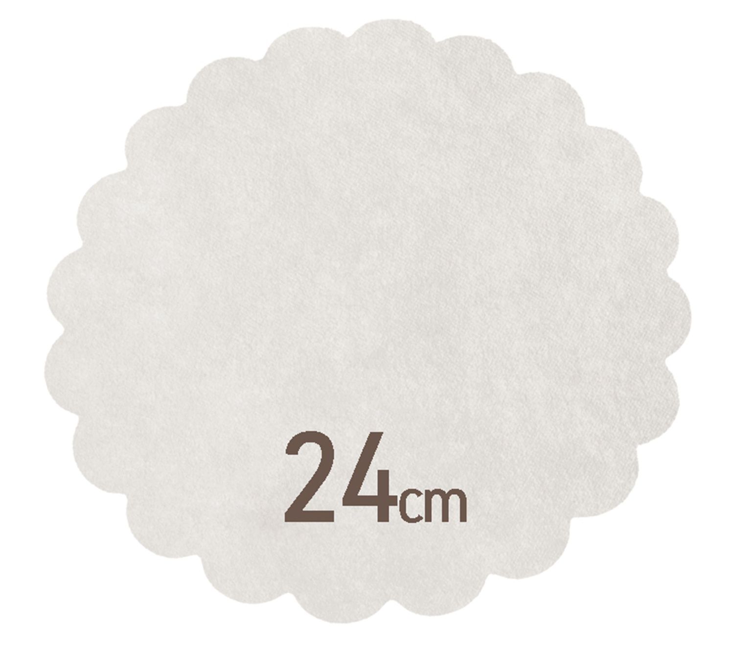 Set 2000 Carta fritto tonda in paglia bianca 80 gms 24 cm - Byo