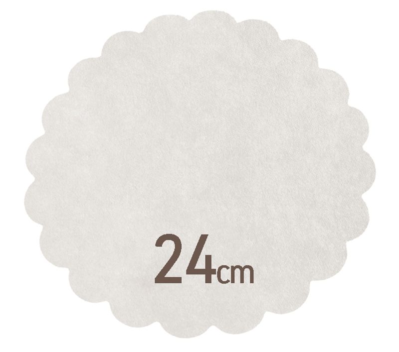 Set 2000 Carta fritto tonda in paglia bianca 80 gms 24 cm - Byo