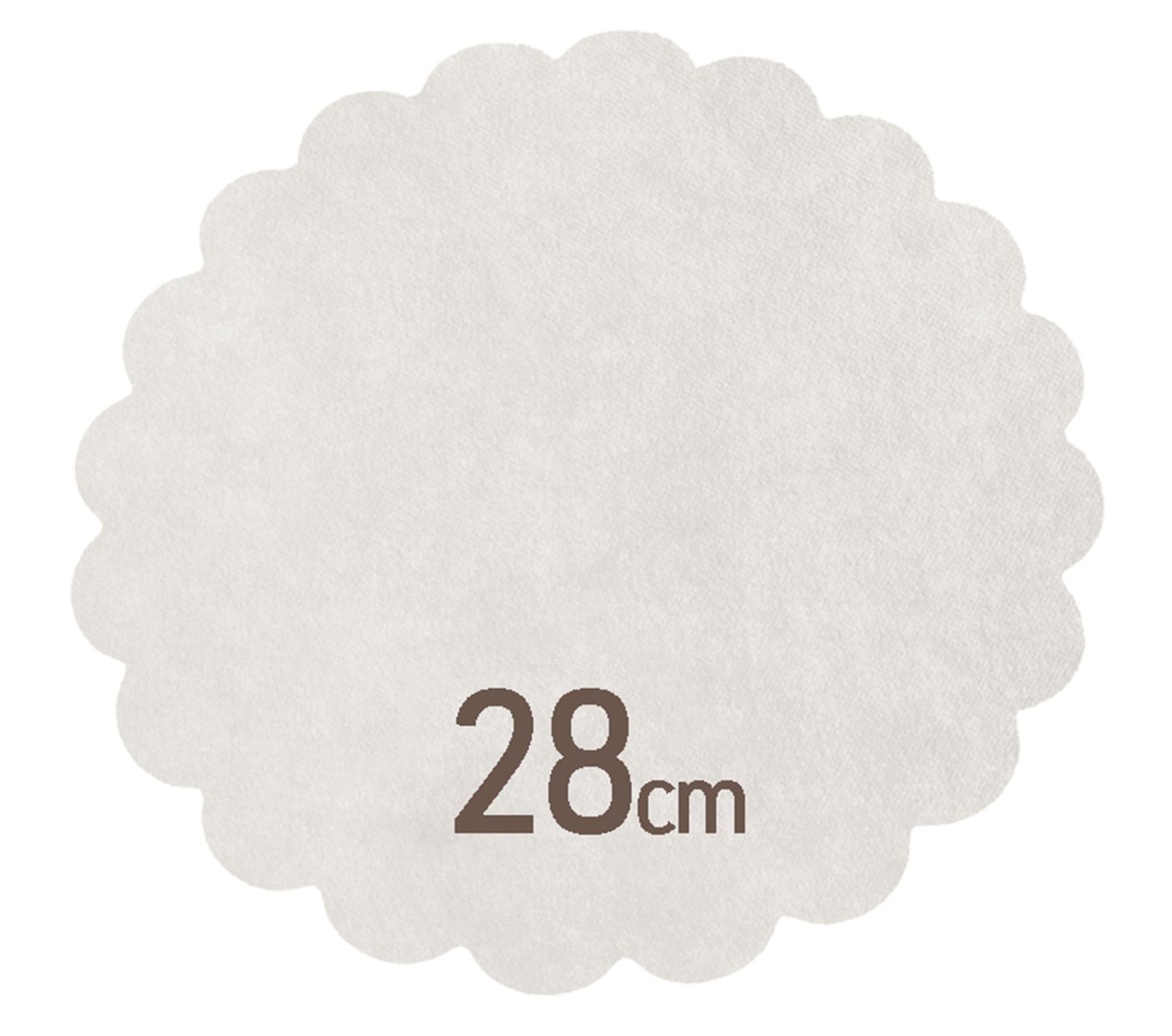 Set 1200 Carta fritto tonda in paglia bianca 80 gms 28 cm - Byo