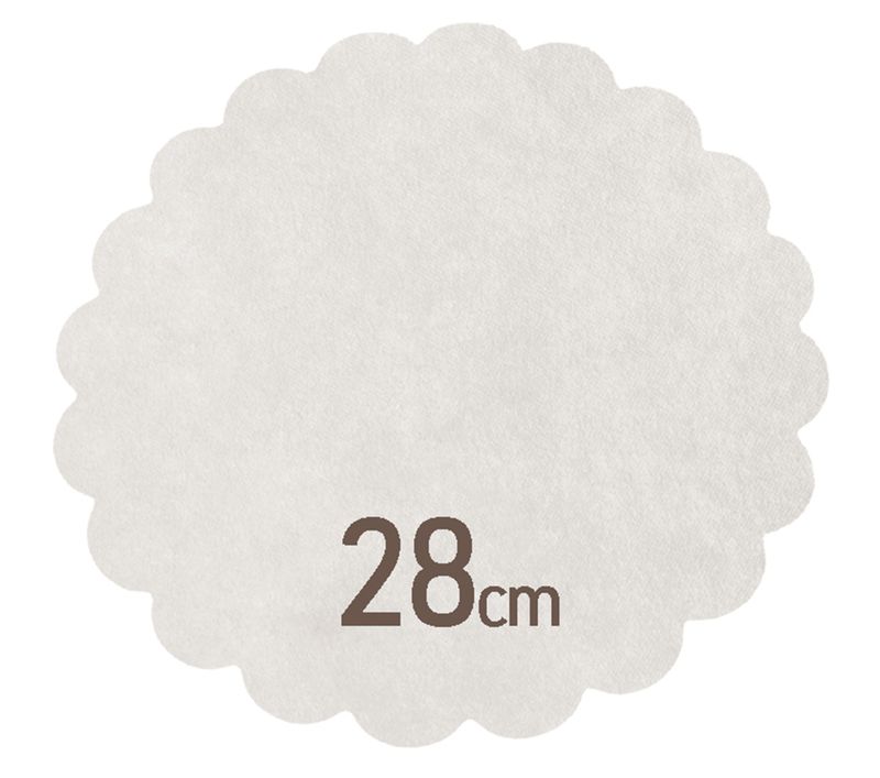 Set 1200 Carta fritto tonda in paglia bianca 80 gms 28 cm - Byo