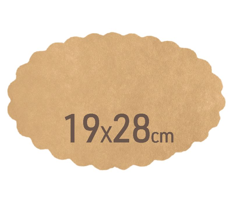 Set 2000 Carta fritto ovale in paglia 80 gms 19 x 28 cm - Byo