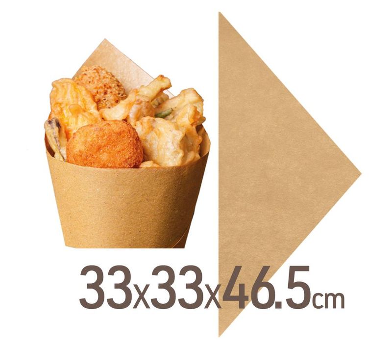 Set 2500 Cono cuoppo steso in carta paglia 33 x 33 x 46,5 cm - Byo