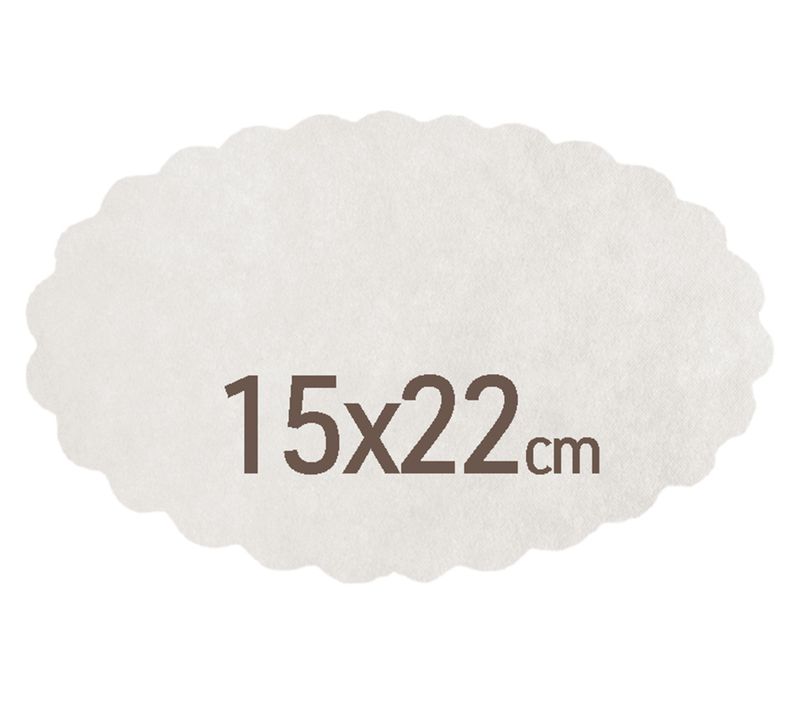 Set 3000 Carta fritto ovale in paglia bianca 80 gms 15 x 22 cm - Byo