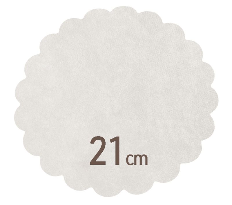 Set 2000 Carta fritto tonda in paglia bianca 80 gms 21 cm - Byo