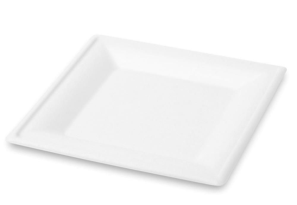 Set 500 Piatto piano quadrato in polpa 26 x 26 cm Classic - Byo