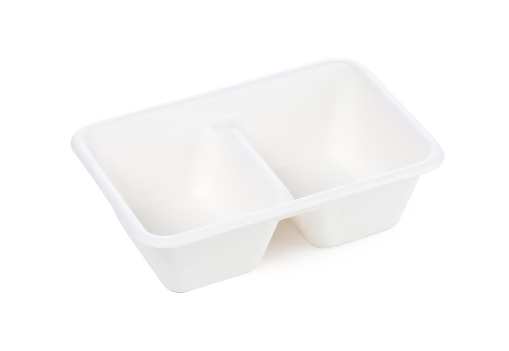 Set 500 Vaschetta 2 scomparti in polpa 18 x 12 cm - Byo