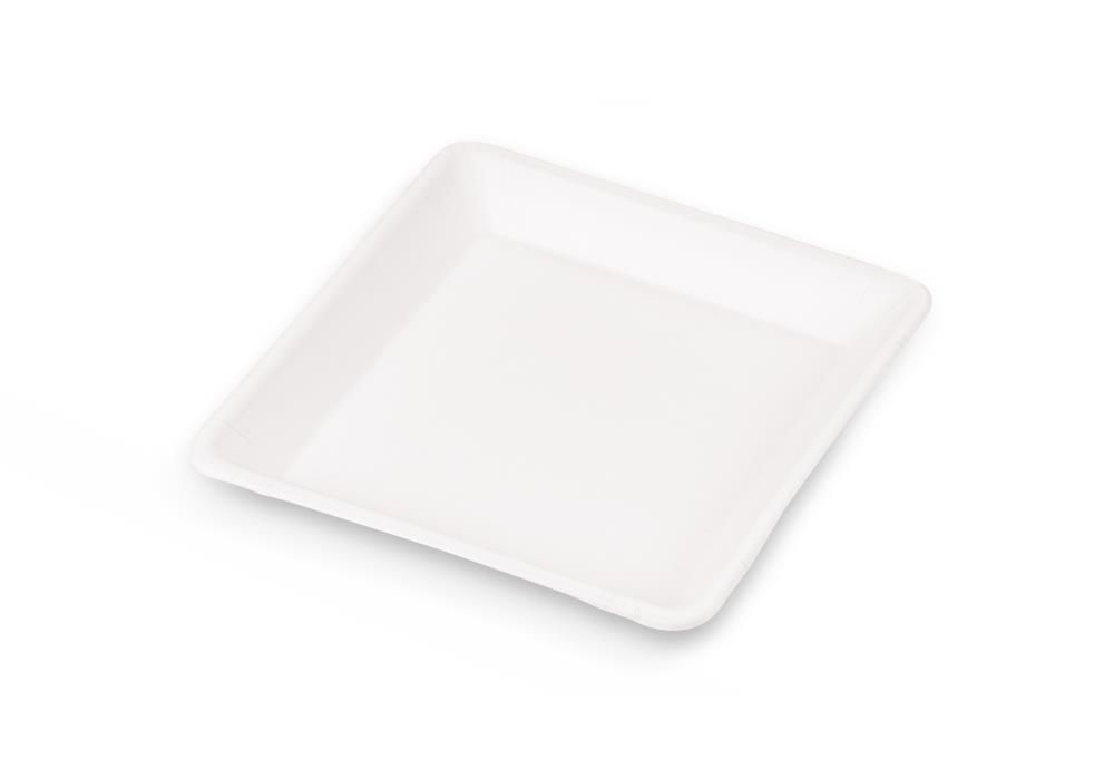 Set 1000 Piatto piano quadrato in polpa 20 x 20 cm Shiq - Byo
