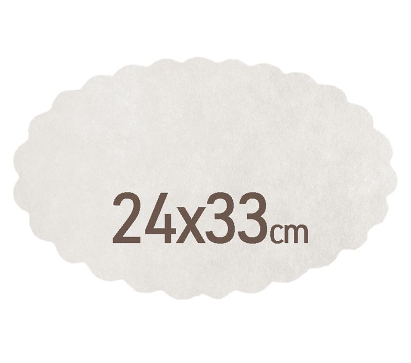 Set 1000 Carta fritto ovale in paglia bianca 80 gms 24 x 33 cm - Byo