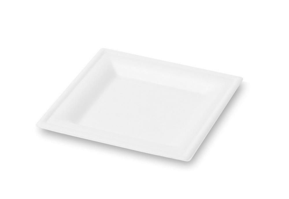 Set 1000 Piatto piano quadrato in polpa 16 x 16 cm Classic - Byo