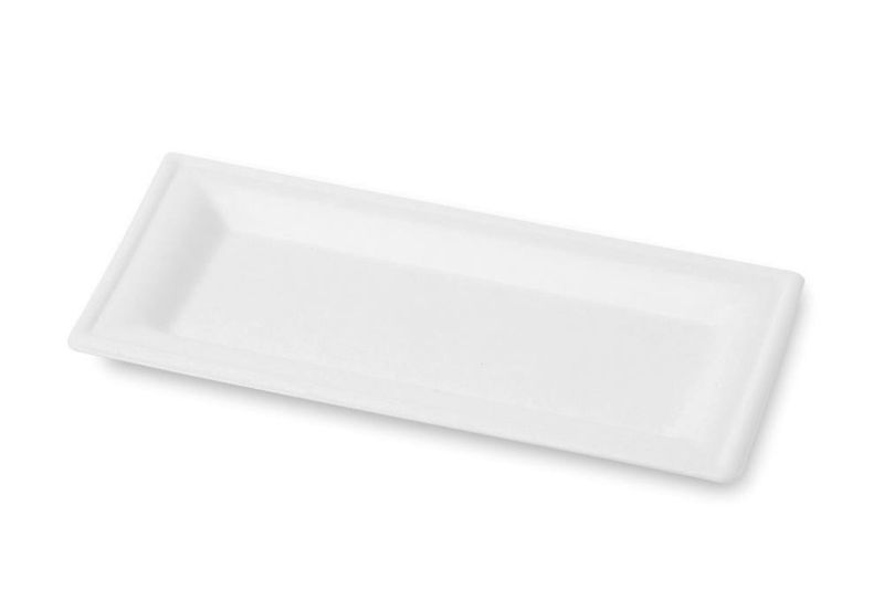 Set 1000 Piatto piano rettangolare in polpa 26 x 13 cm Classic - Byo
