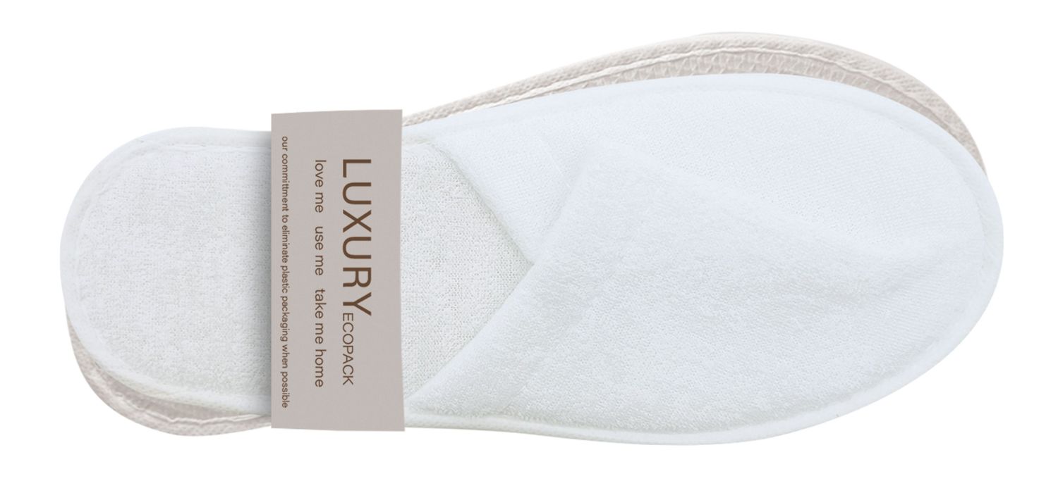 Set 100 Ciabatte bianche con punta chiusa 29 cm Luxury Ecopack - Byo