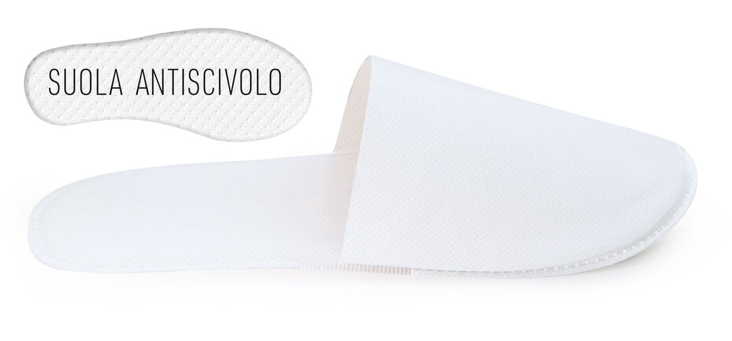 Set 100 Ciabatte bianche con punta chiusa 29 cm Comfy - Byo