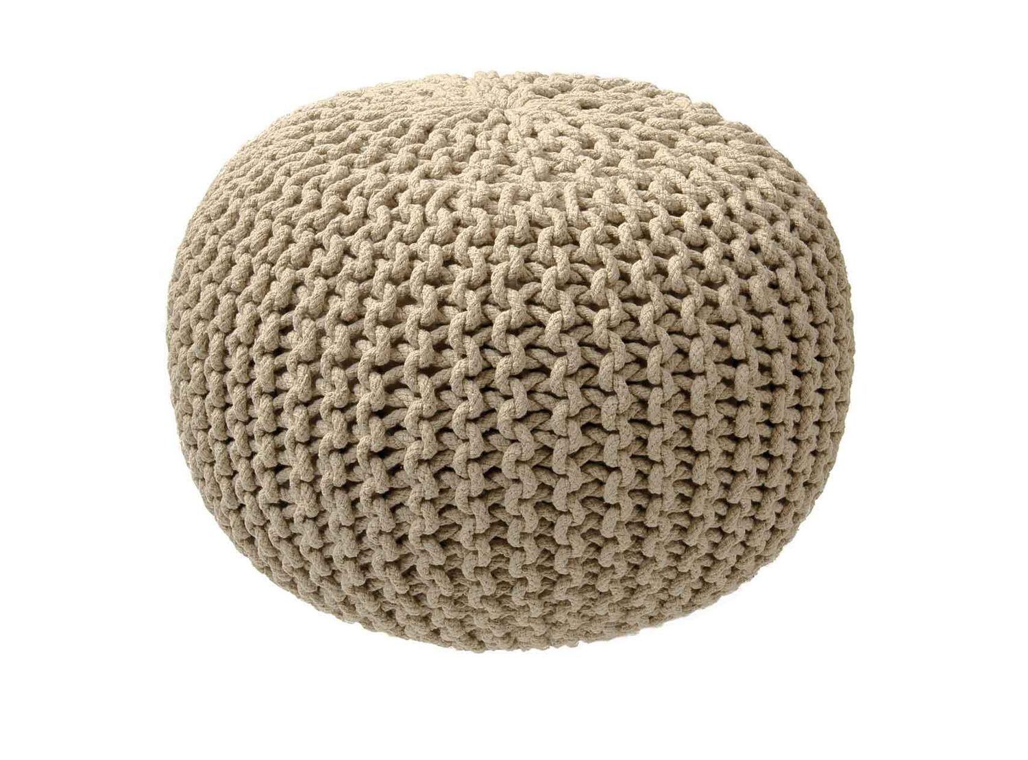 Pouf in maglia 35 x 50 cm Sabbia - Tirolix